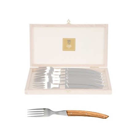 Coffret de 6 fourchettes Laguiole Avantage - Manches en bois