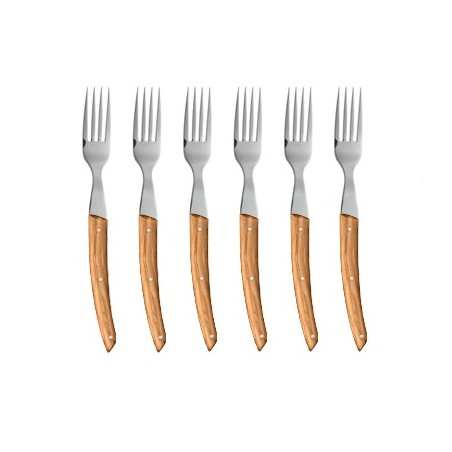 Wood box of 6 Thiers knives wood handle