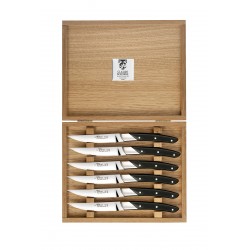 Coffret chêne couteaux à steak Le Thiers® Art Déco manche bois précieux