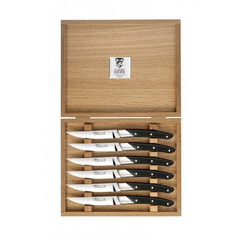 Oak wood box Le Thiers® Art Déco steak knives precious wood handle