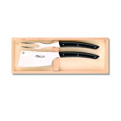 Wood box of Thiers cheese set stainless steel handle