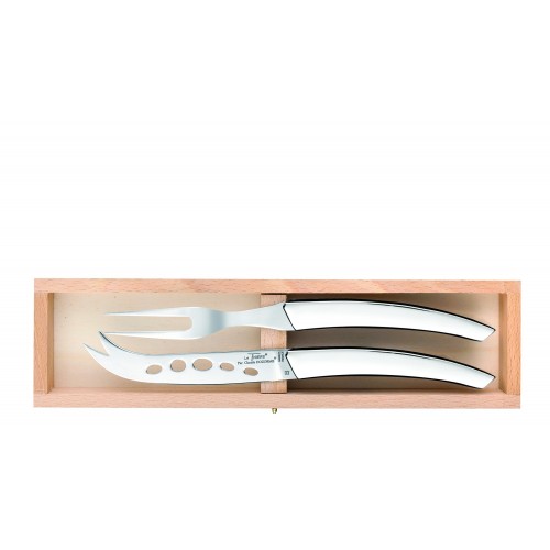 Wood box of Thiers cheese set stainless steel handle