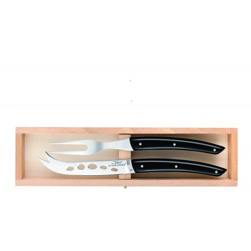 Wood box of Thiers cheese set stainless steel handle