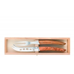Wood box of Thiers cheese set stainless steel handle