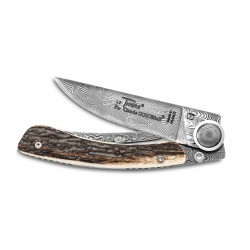 Liner Lock Thiers grand modèle lame damas manche bélier