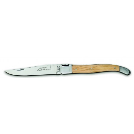 Laguiole pocket knife 3,5" black horn handle and brass bolster