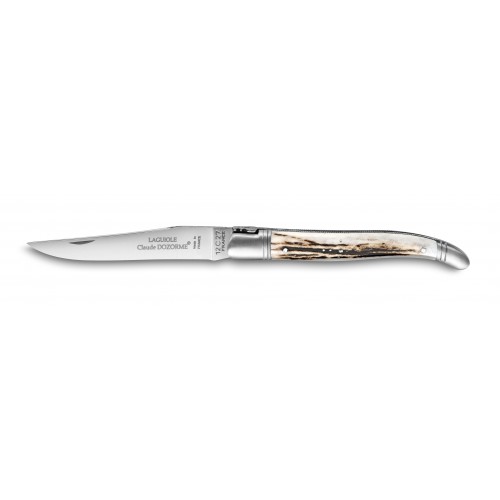 Laguiole classic pocket knife 4"3/4 stag woods handle and brass bolster