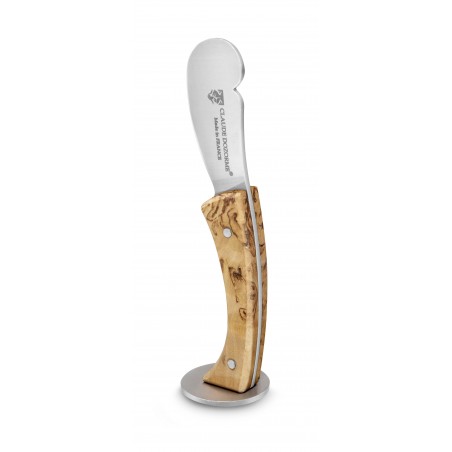 Small butter knife on stand birchwood handle