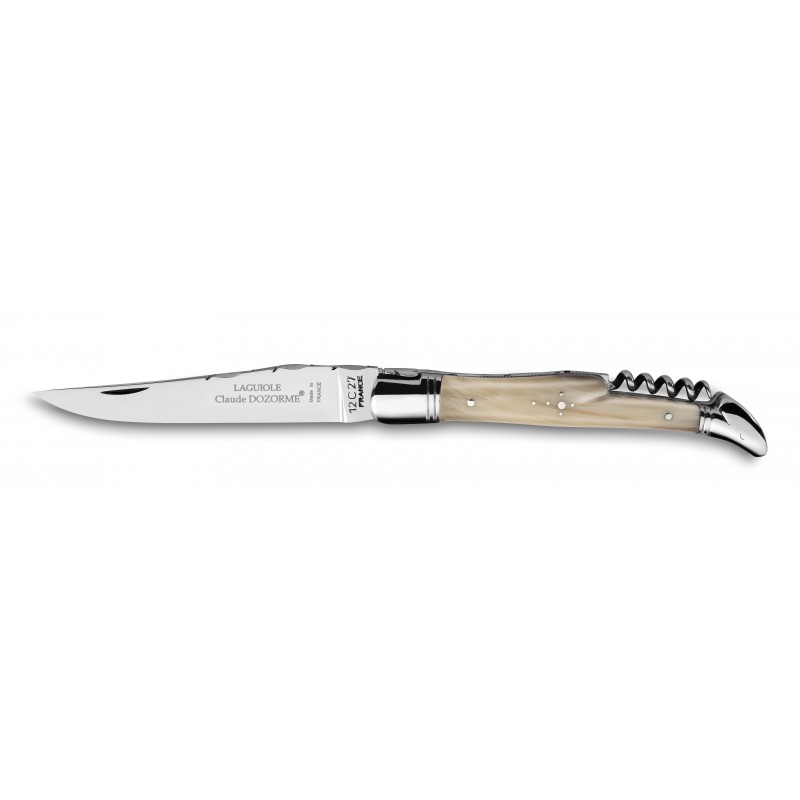 Couteau de poche laguiole 12cm + tire-bouchons vallernia mitre laiton