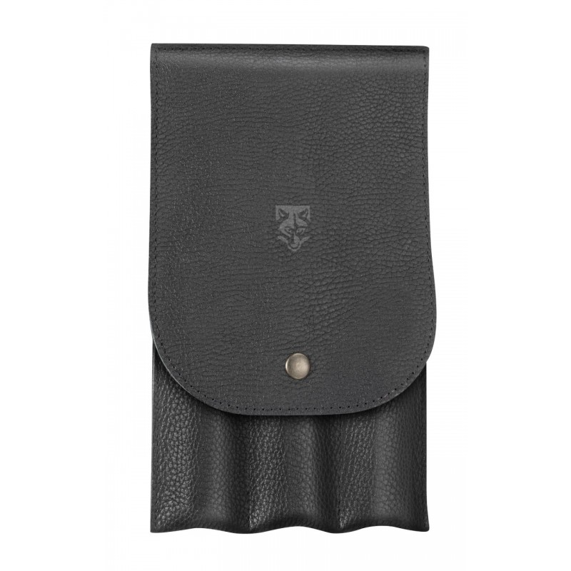 Leather case with 3 cheese knives for service olive wood handle