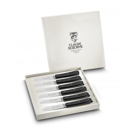 Wood box of 6 London steak knives