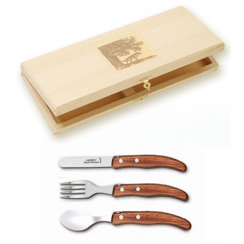 Service enfant trois pièces Berlingot manche bois exotique