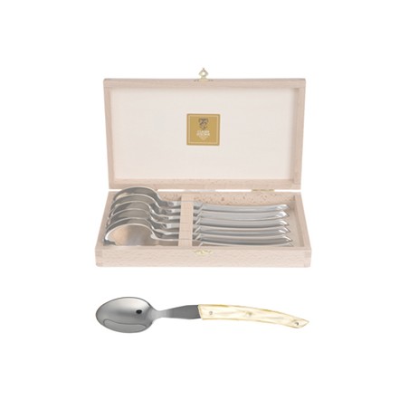 Wood box of 6 coffee spoons Le Thiers® resin handle