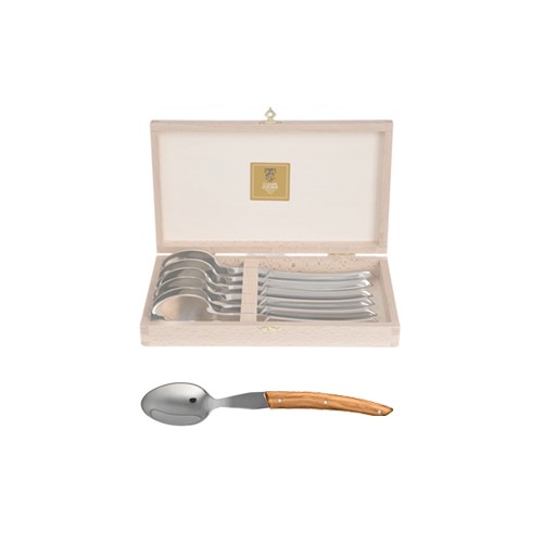 Coffret hêtre 6 cuillère à soupe Le Thiers® manche bois d'olivier
