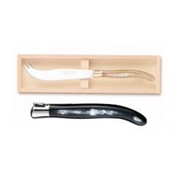 Wood box of Laguiole cheese knife stainless steel bolster ivory handle