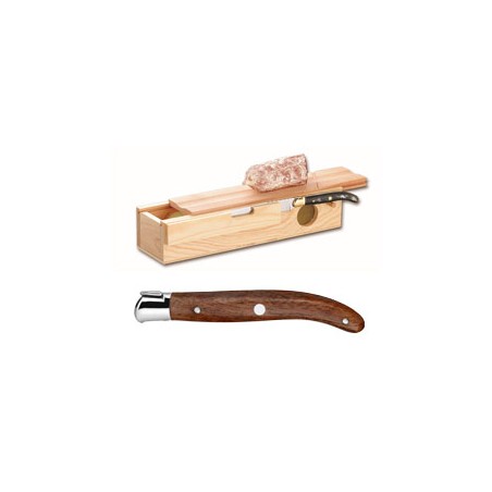 Sausage box + Laguiole carving knife stainless steel bolster ivory handle