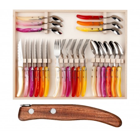 Wood box of 24 pieces berlingot wood handle