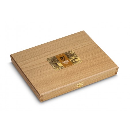 Empty oak box for 6 knives or forks