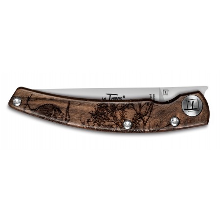 Couteau de poche Thiers Design Animalis Bécasse manche noyer