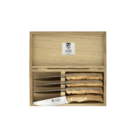 Coffret 4 couteaux à steak xxl manche bois d'olivier