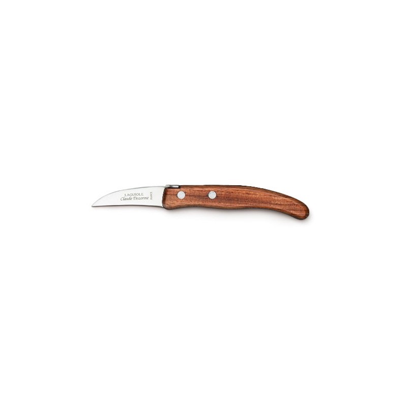 Berlingot peeling curved knife in wood handle