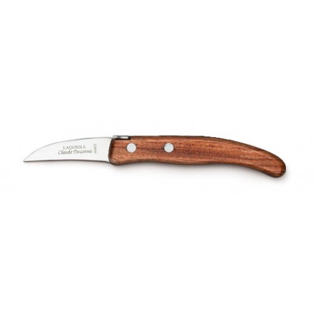 Berlingot peeling curved knife in wood handle