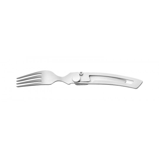 Couteau Et Fourchette De Poche En Inox - Set De Camping Vintage