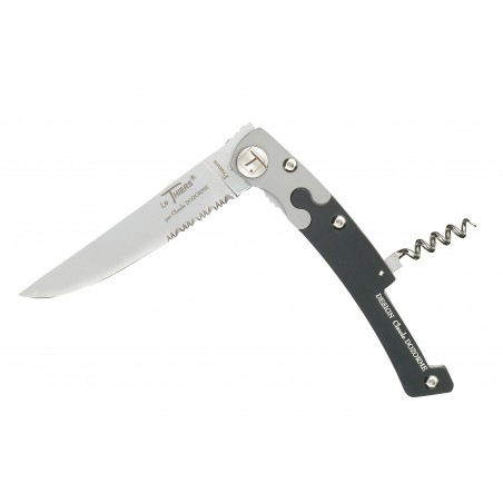 Thiers pocket knife + corkscrew grey-black handle