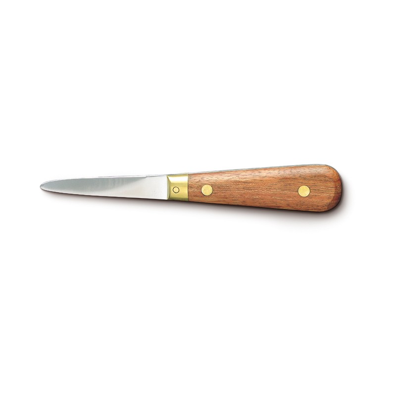 Oyster knife without hilt exotic wood handle