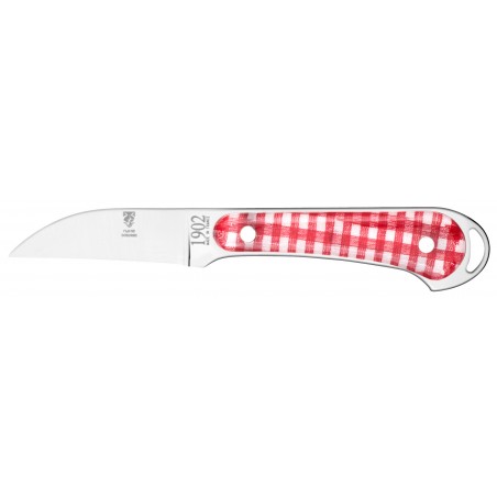 1902 peeling curved knife red/white handle