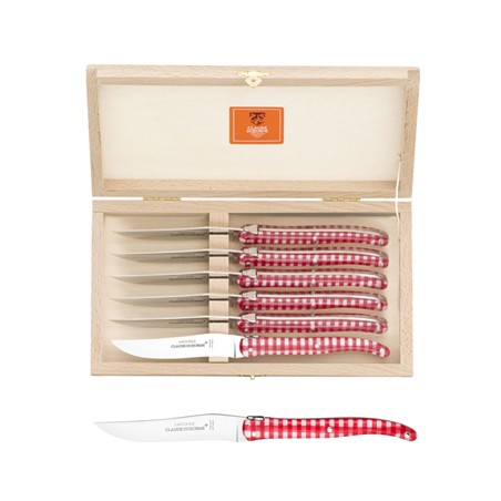 Coffret hêtre 6 couteaux super Laguiole plein manche