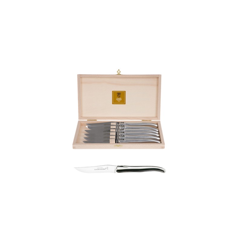 Coffret hêtre 6 couteaux super Laguiole plein manche